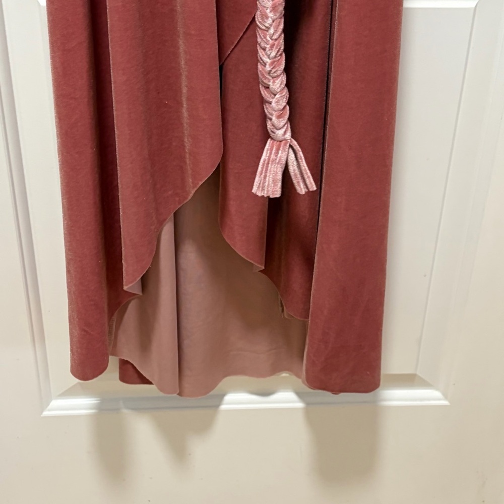 MISA Los Angeles size Medium Carolina Dress in Rose Pink Velvet Midi Wrap Dress - Picture 9 of 15